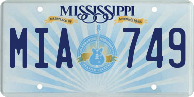 MS license plate MIA749