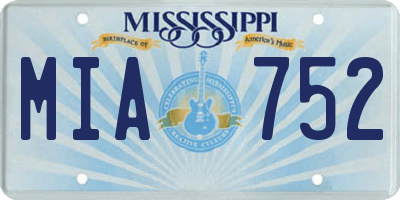 MS license plate MIA752