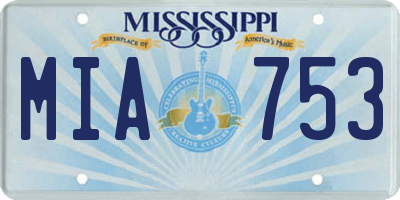 MS license plate MIA753