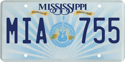 MS license plate MIA755