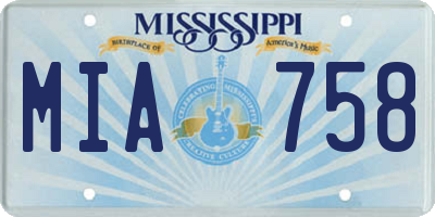 MS license plate MIA758