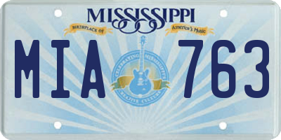MS license plate MIA763