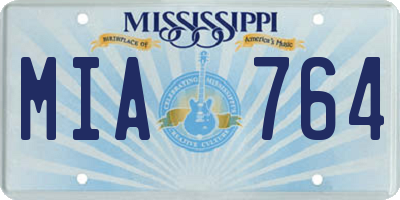 MS license plate MIA764