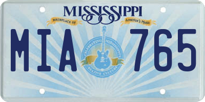 MS license plate MIA765