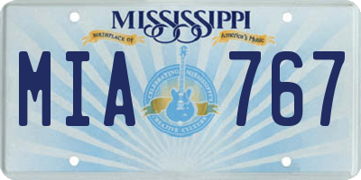 MS license plate MIA767