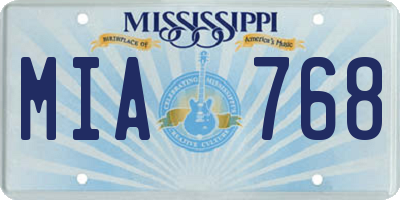 MS license plate MIA768