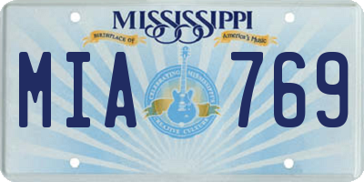MS license plate MIA769