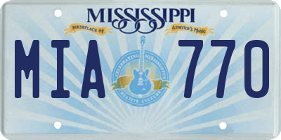 MS license plate MIA770