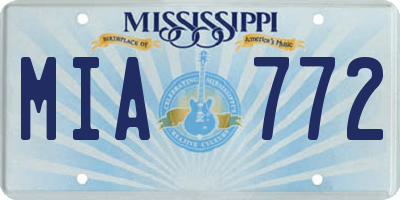 MS license plate MIA772