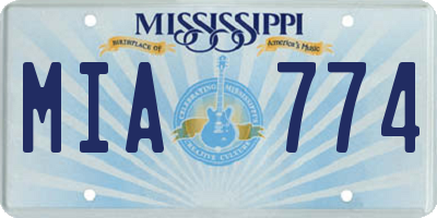 MS license plate MIA774