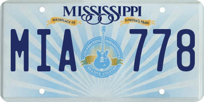 MS license plate MIA778