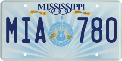 MS license plate MIA780