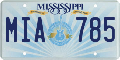 MS license plate MIA785