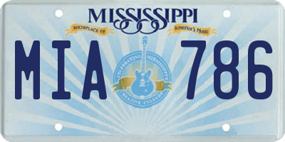 MS license plate MIA786