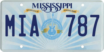 MS license plate MIA787