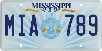 MS license plate MIA789