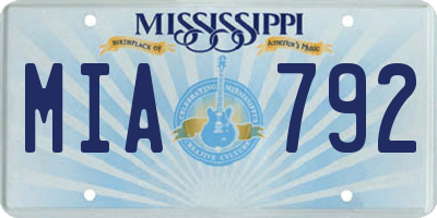 MS license plate MIA792