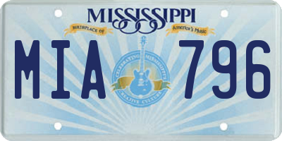 MS license plate MIA796