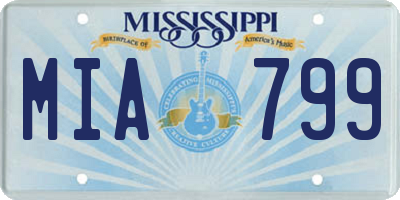 MS license plate MIA799