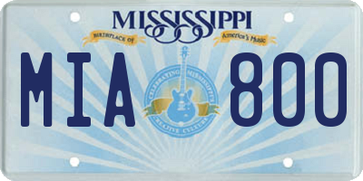 MS license plate MIA800