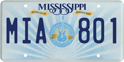 MS license plate MIA801