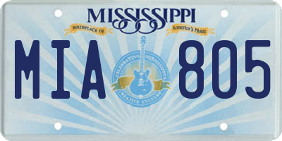 MS license plate MIA805
