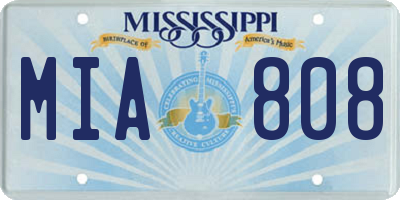 MS license plate MIA808