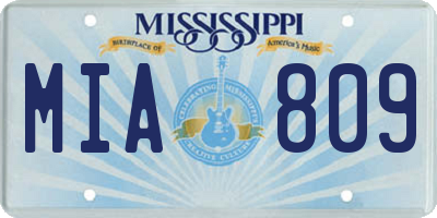 MS license plate MIA809