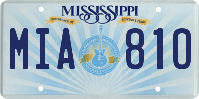 MS license plate MIA810