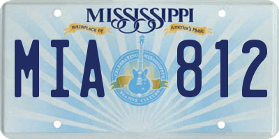 MS license plate MIA812