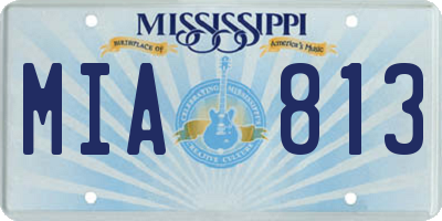 MS license plate MIA813