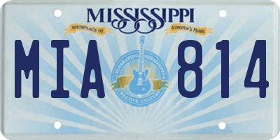 MS license plate MIA814