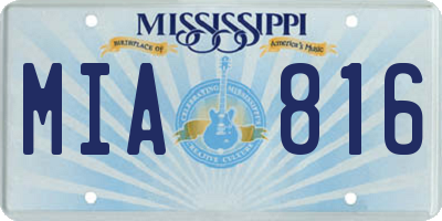 MS license plate MIA816
