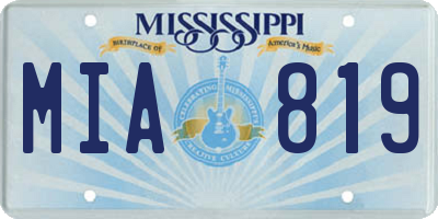 MS license plate MIA819