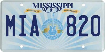 MS license plate MIA820