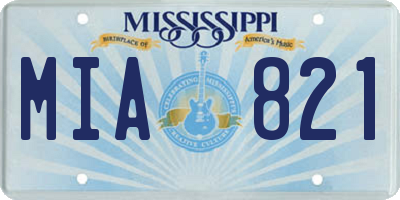 MS license plate MIA821