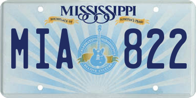 MS license plate MIA822