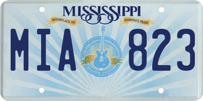 MS license plate MIA823