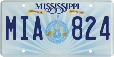 MS license plate MIA824
