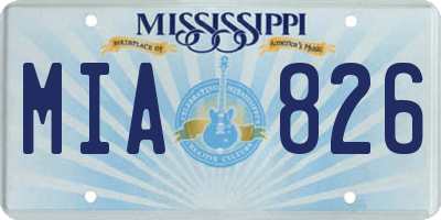 MS license plate MIA826