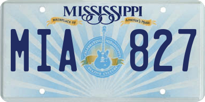 MS license plate MIA827