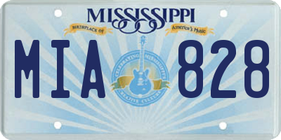 MS license plate MIA828