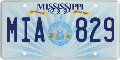MS license plate MIA829