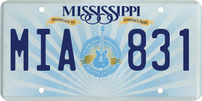 MS license plate MIA831
