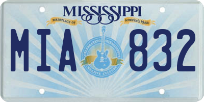 MS license plate MIA832