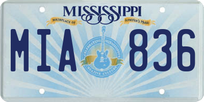 MS license plate MIA836