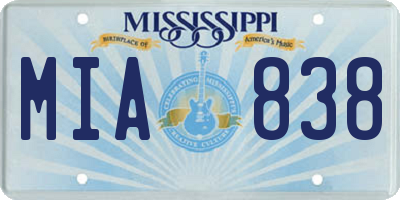 MS license plate MIA838