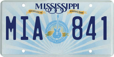 MS license plate MIA841