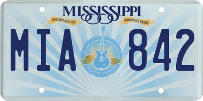 MS license plate MIA842