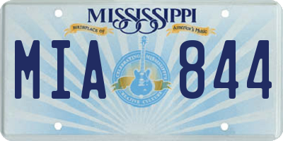 MS license plate MIA844